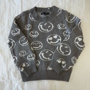 Gray Smiley Face Love Ellie Sweater | Sz 7/8